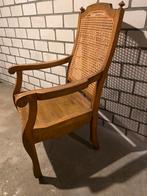 fauteuil stoel armleuning hout webbing wieltjes, Antiek en Kunst, Ophalen