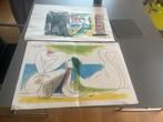 Originele Picasso lithografieën (2 vellen, 4 werken) – 1961, Antiek en Kunst, Kunst | Litho's en Zeefdrukken, Ophalen