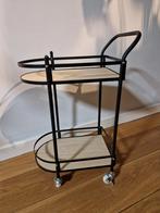 Rek met houten plankjes op wieltjes, Ophalen, Zo goed als nieuw, Overige vormen, Industrieel en hout