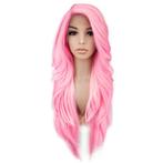 Lace pruik zeer lang steil haar suikerspin roze Prudence Che, Nieuw, Pruik of Haarverlenging, Verzenden