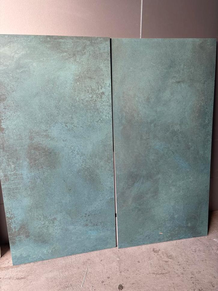 2x Tegel 60x120 - Blauw/Groen - Wandtegel, Doe-het-zelf en Verbouw, Tegels, Nieuw, Wandtegels, Keramiek, 60 cm of meer, Minder dan 20 cm