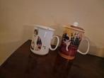2 koffie & thee mokken met oor/ poezen, Keramiek, Ophalen of Verzenden, Zo goed als nieuw, Overige stijlen