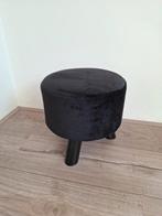 Leuk zwart velvet krukje, Ophalen, Zo goed als nieuw, Hout