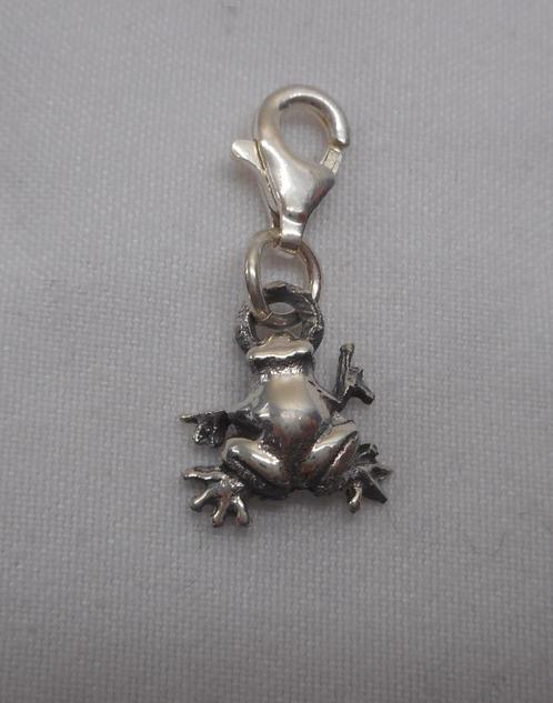 Zilveren afneembare bedel/ hanger kikker nr.146, Sieraden, Tassen en Uiterlijk, Bedels, Zo goed als nieuw, Overige merken, Zilver
