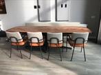 Harvink design Eetkamerstoelen èn eetkamerbank eetkamer, Huis en Inrichting, Metaal, Bruin, Ophalen of Verzenden, Zo goed als nieuw
