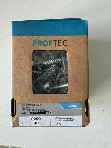 50x Houtdraadbout 8x50 + 40x Koppelmoeren M8 Proftec beschikbaar voor biedingen