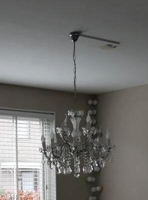 T.E.A.B. Mooie kroonluchter glas doorsnede 60 cm 8-arms, Huis en Inrichting, Lampen | Kroonluchters, Gebruikt, Glas, Ophalen