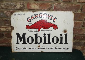 oud emaillen reclamebord emaille bord mobiloil beschikbaar voor biedingen