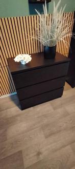 Zwarte Malm ikea ladekast 3 lades, Ophalen, Gebruikt, 50 tot 100 cm, 3 of 4 laden