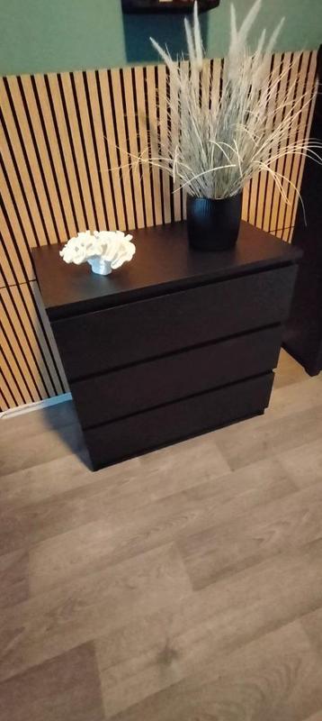 Zwarte Malm ikea ladekast 3 lades beschikbaar voor biedingen