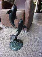 PRACTIG ARTDECO BRONZEN BEELD DOLFIJNEN/2 DOLFIJNEN BRONS, Antiek en Kunst, Ophalen