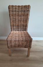 4 eetkamerstoelen van riet, Ophalen, Gebruikt, Bruin, Vier