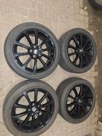 it velgen 5x112 225/45/17 zomerbanden hoogglans zwart, Auto-onderdelen, Banden en Velgen, Ophalen, Gebruikt, 17 inch, Band(en)