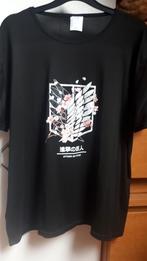 Attack on titan t shirt anime, Ophalen, Zwart, Maat 42/44 (L), Zo goed als nieuw