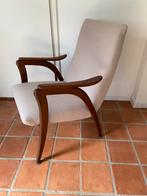 NL design teak easy chair bouclé jaren 50 fauteuil, Huis en Inrichting, Fauteuils, Stof, Zo goed als nieuw, Ophalen