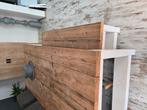 houten eettafel met bank, Huis en Inrichting, Gebruikt, Vijf personen of meer, Rechthoekig, 50 tot 100 cm