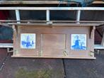 Vintage kapstok met Delfts blauwe tegels, Gebruikt, Minder dan 100 cm, Hout, Ophalen
