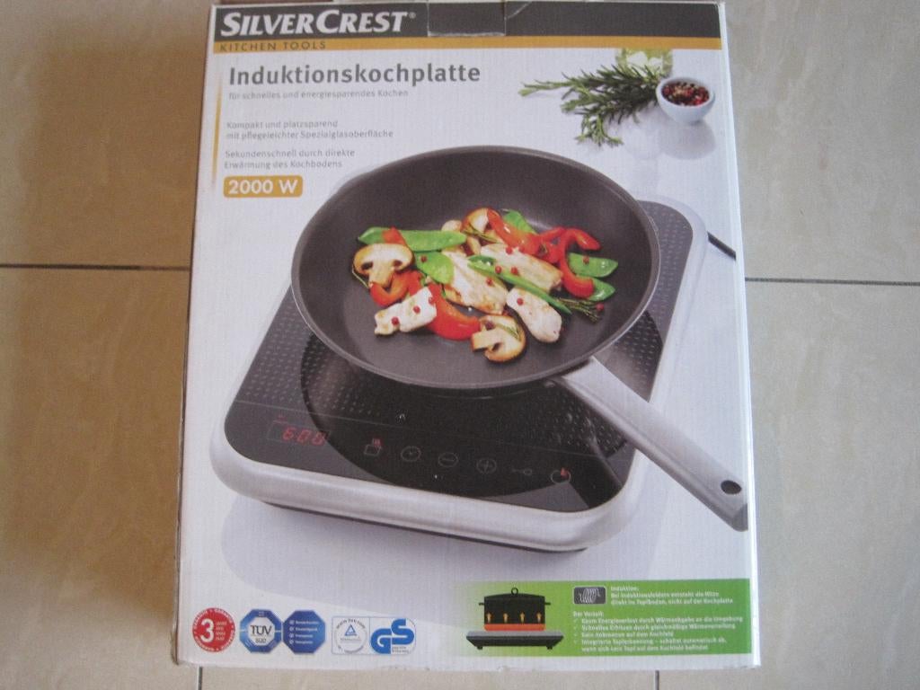 1 pit inductie kookplaat 2000W/ Merk: Silver Crest, Ophalen, Vrijstaand, Inductie, 3 kookzones of minder