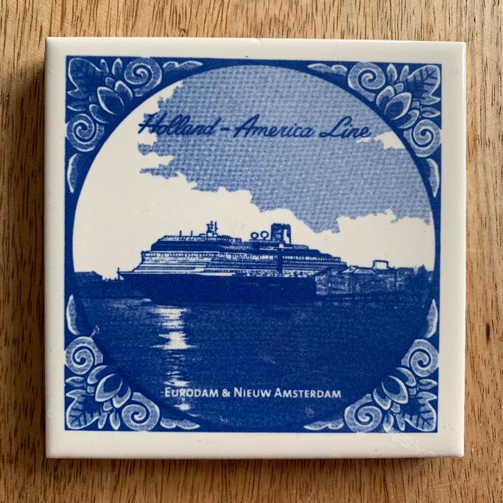 Holland America Line: Eurodam & Nieuw Amsterdam Onderzetter, Verzamelen, Scheepvaart, Ophalen of Verzenden