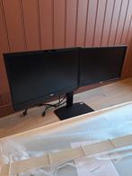 Dubbel beelscherm met standaard en dockingstation, Computers en Software, Monitoren, Ophalen, IPS, Full HD, Zo goed als nieuw