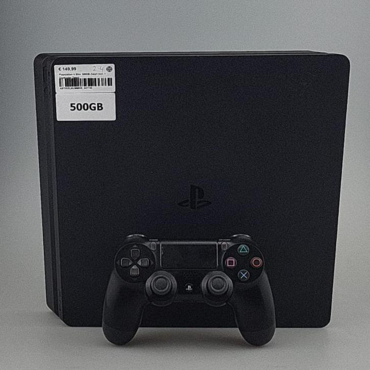 Playstation 4 Slim 500GB Zwart Incl: 1 Controller Zwart, Spelcomputers en Games, Spelcomputers | Sony PlayStation 4, Zo goed als nieuw