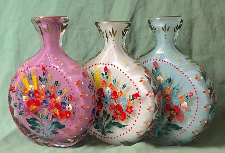 3 vintage snuiftabak flessen Duitsland, Antiek en Kunst, Antiek | Glas en Kristal, Ophalen of Verzenden