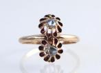 Antieke roségouden ring met roosdiamanten, Ophalen of Verzenden, Goud, Ring, Met edelsteen