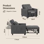 Slaap zitbank, Huis en Inrichting, Slaapkamer | Slaapbanken, Ophalen of Verzenden, Nieuw, Eenpersoons, Grijs