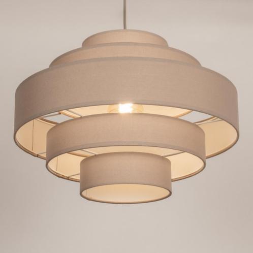 japandi hanglamp taupe of beige hoekbank tafel bed 52cm lamp, Huis en Inrichting, Lampen | Hanglampen, Nieuw, Stof, Ophalen of Verzenden