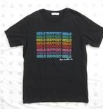 Loavies zwart t-shirt, regenboog, 'Girls support Girls' , S, Kleding | Dames, T-shirts, Zwart, Ophalen of Verzenden, Korte mouw