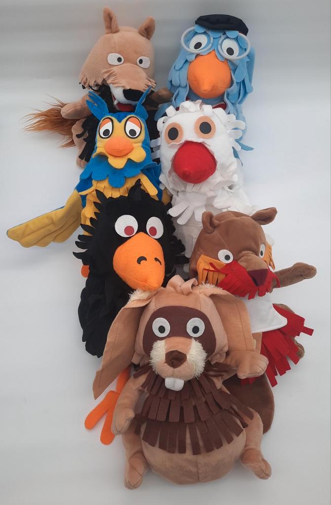 De Fabeltjeskrant complete set van 7 Handpoppen AH 2007, Kinderen en Baby's, Speelgoed | Knuffels en Pluche, Zo goed als nieuw