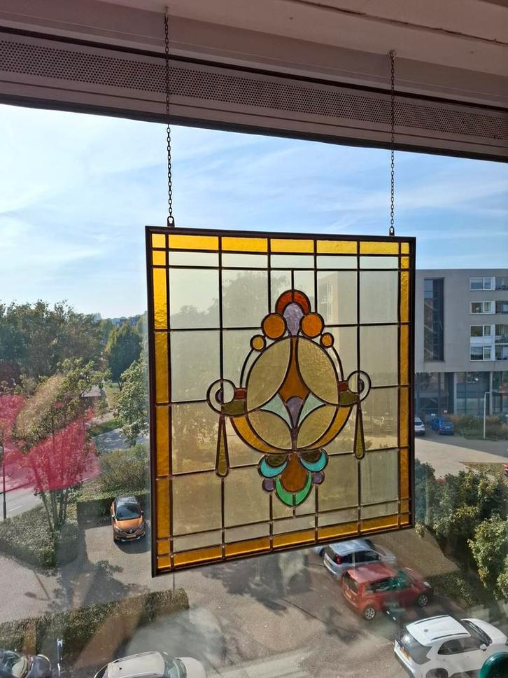 Prachtige glas in lood raamhanger, Doe-het-zelf en Verbouw, Glas en Ramen, Zo goed als nieuw, Minder dan 80 cm, Minder dan 80 cm