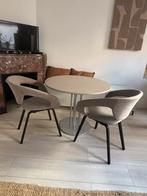 Ronde grijze tafel - 90cm, Huis en Inrichting, Tafels | Eettafels, Ophalen, Gebruikt, Rond, 50 tot 100 cm