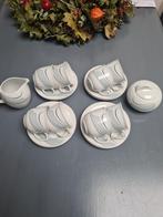 Kop en Schotels met Grijs Motief - 10 Delig, Huis en Inrichting, Keuken | Servies, Ophalen of Verzenden, Zo goed als nieuw, Overige stijlen