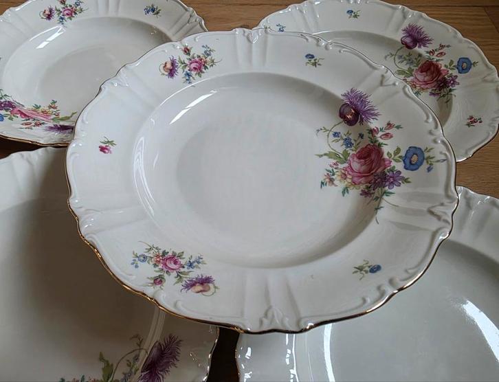 Zes prachtige borden, Antiek en Kunst, Antiek | Servies los, Ophalen of Verzenden