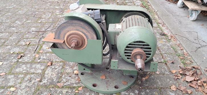 Dubbele slijpsteen , 380 volt, eigenbouw + onderstel, Doe-het-zelf en Verbouw, Gereedschap | Slijpmachines, Gebruikt, Werkbankslijpmachine
