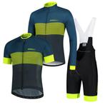 Fietskledingset 3 delig Rogelli Boost Flex blauw/fluorgeel, Sport en Fitness, Wielrennen, Nieuw, Kleding, Verzenden