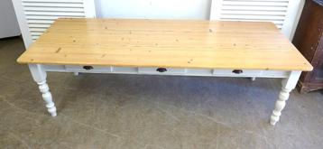 Prachtige grote witte landelijke eettafel 250 cm beschikbaar voor biedingen