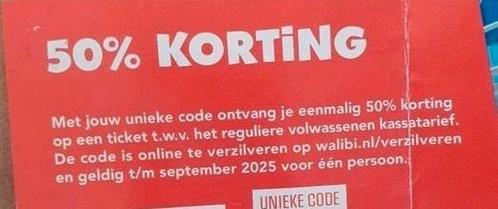 Walibi 2x 50% korting op entree, Tickets en Kaartjes, Kortingen en Cadeaubonnen, Twee personen, Spa of Sauna, Kortingsbon