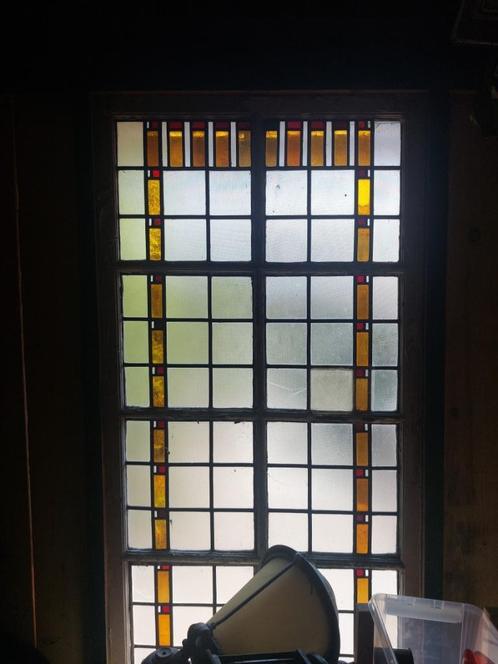 2 glas in lood ramen, Doe-het-zelf en Verbouw, Glas en Ramen, Gebruikt, 160 cm of meer, 80 tot 120 cm, Glas in lood, Ophalen