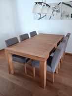 Eiken eethoek met 6 stoelen, Huis en Inrichting, Complete eetkamers, Ophalen, Zo goed als nieuw