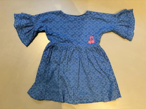 Mini Rodini jurk blauw wijde mouwen maat 104-110, Kinderen en Baby's, Kinderkleding | Maat 110, Zo goed als nieuw, Meisje, Jurk of Rok