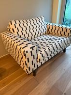 Loveseat Beige met Print - Zo Goed Als Nieuw, Huis en Inrichting, Fauteuils, 75 tot 100 cm, Ophalen of Verzenden, Zo goed als nieuw