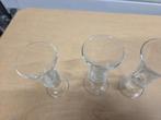 borrelglaasjes op voet drie stuks, Ophalen of Verzenden, 'T Olde Gre-j, Info@toldegrej.nl, Endepoelstraat 20f Didam