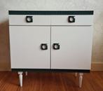 te koop: witte houten kast of klein dressoir, retro vintage, Ophalen, Gebruikt, 50 tot 100 cm, Retro vintage seventies