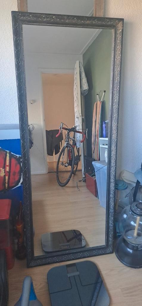 Grote Rechthoekige Spiegel met barok lijst, Huis en Inrichting, Woonaccessoires | Spiegels, Gebruikt, 75 tot 100 cm, 150 tot 200 cm