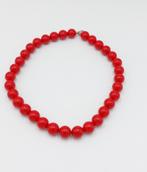 Ketting rood met grote kralen, Ophalen of Verzenden, Zo goed als nieuw, Rood, Verstelbaar