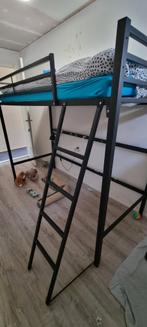 Leen Bakker Hoogslaper - Ideaal voor kleine ruimtes!, Ophalen, 90 cm, Eenpersoons, Zwart