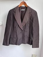 Clasen vintage oversized blazer zijde-linnen maat 34 bruin, Bruin, Verzenden, Clasen, Zo goed als nieuw