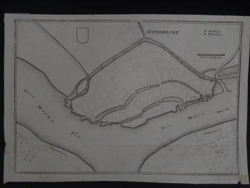 41 Plattegrond Dordrecht Gravure uit 1613 van J van Deventer beschikbaar voor biedingen